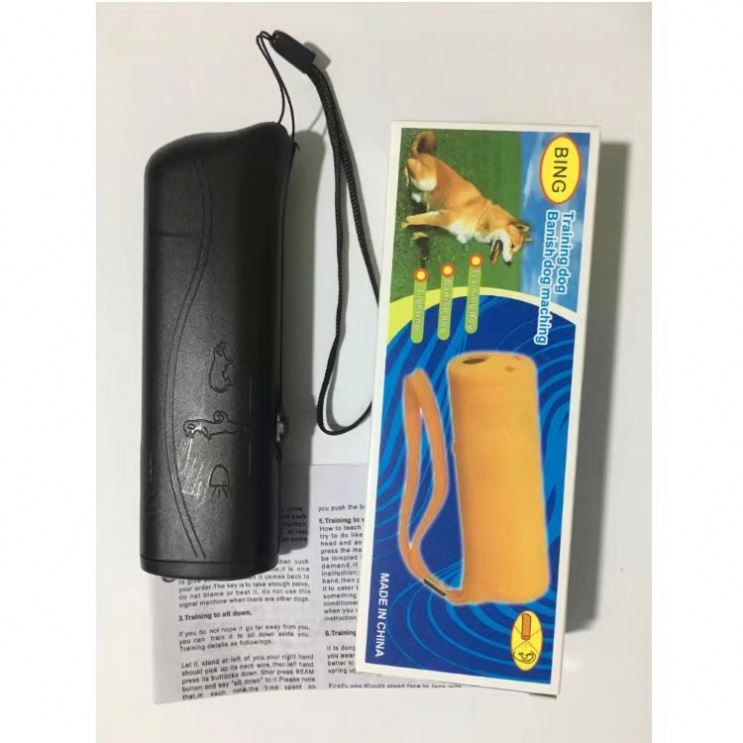 3 in 1 Anti Barking Handheld Ultrasonic Dog Repeller and Trainer Device with LED Flashlight Dog Outdoor Chaser