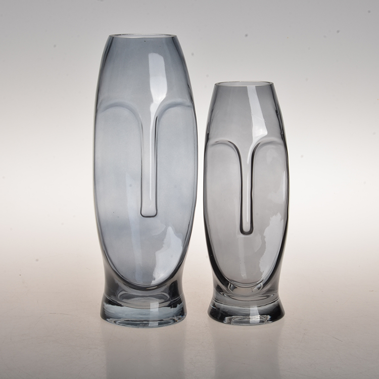 nordic style customized colored abstract dried flower arrangements glass flower human face vases for home decor