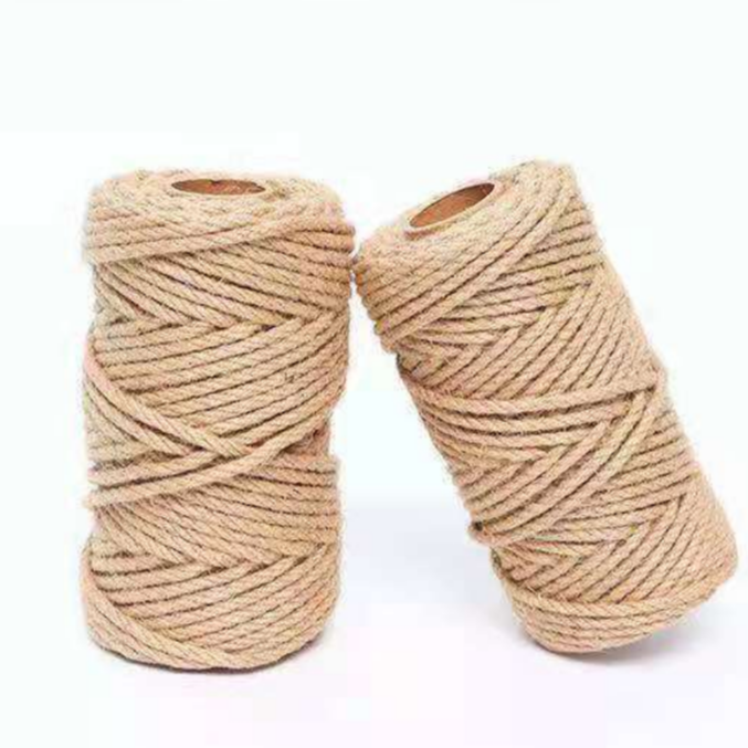6MM 100M 100% Jute Yarn Natural Eco-friendly Biodegradable Thick Twisted Twine String Jute Cord For DIY Macrame Belt Boho Belt