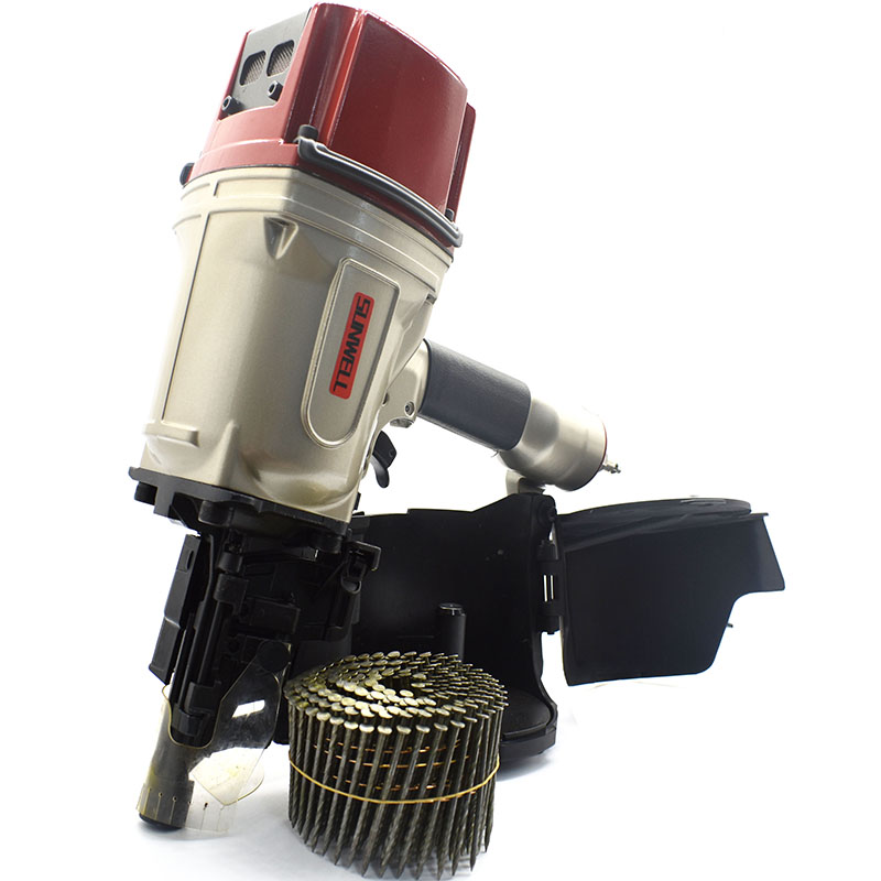 15 Degree Flat Wire Welded Coil Nails Gun Powerful Pneumatic Coil Nailer CN100
