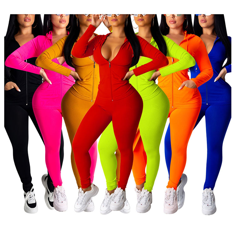 New design hoodies tracksuit 2 piece set track suit for women