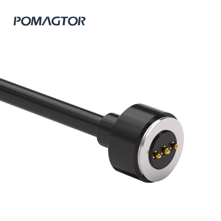 3 Pin round head Pogo Pin Magnetic Connector USB Charging Cable