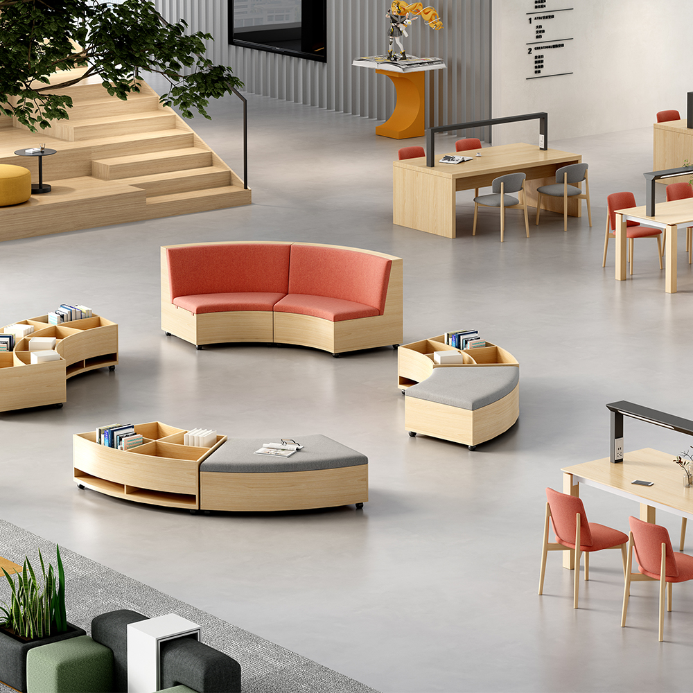 Modern S-Shape Leisure fashion sofa set library office commercial furniture Children's Library Reading Room sofa set