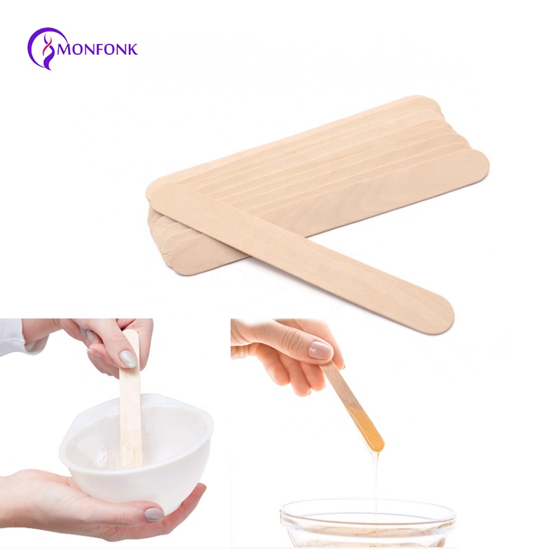Waxing Spatulas Bamboo Wooden Stick Body Hair Removal Applicator Wax Coating Depilatory Sticks