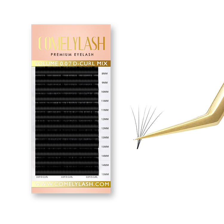 Ресницы для наращивания COMELYLASH L curl, русский объем, Индивидуальные ресницы, частная этикетка вегана 0,07, 0,05, ресницы без жестокости