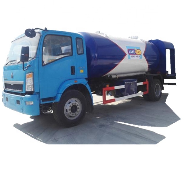 HOWO 12000L lpg bobtail tanker truck 5tons 6tons mobile dispenser lpg bobtail trucks for sale
