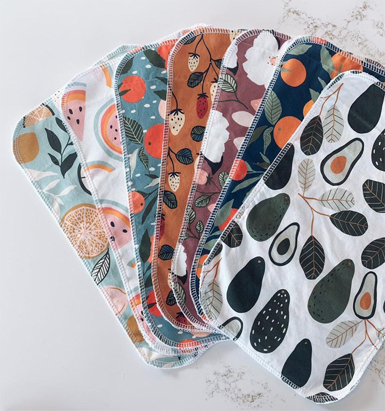 Custom Print Eco-friendly Reusable Bamboo Fiber Kitchen Towel Unpaper Towel Paperless Cleaning Cloth