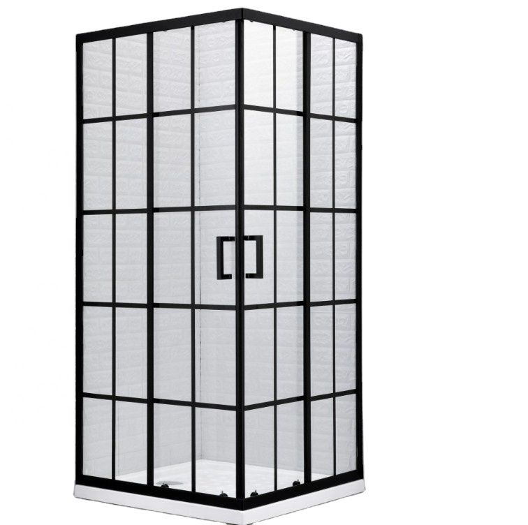 Modular Bathroom Bathtub Glass Shower Screen Black