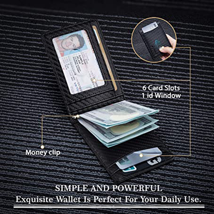 Amazon hot sale rfid blocking vintage slim short casual smart purse men's wallet genuine leather money clip