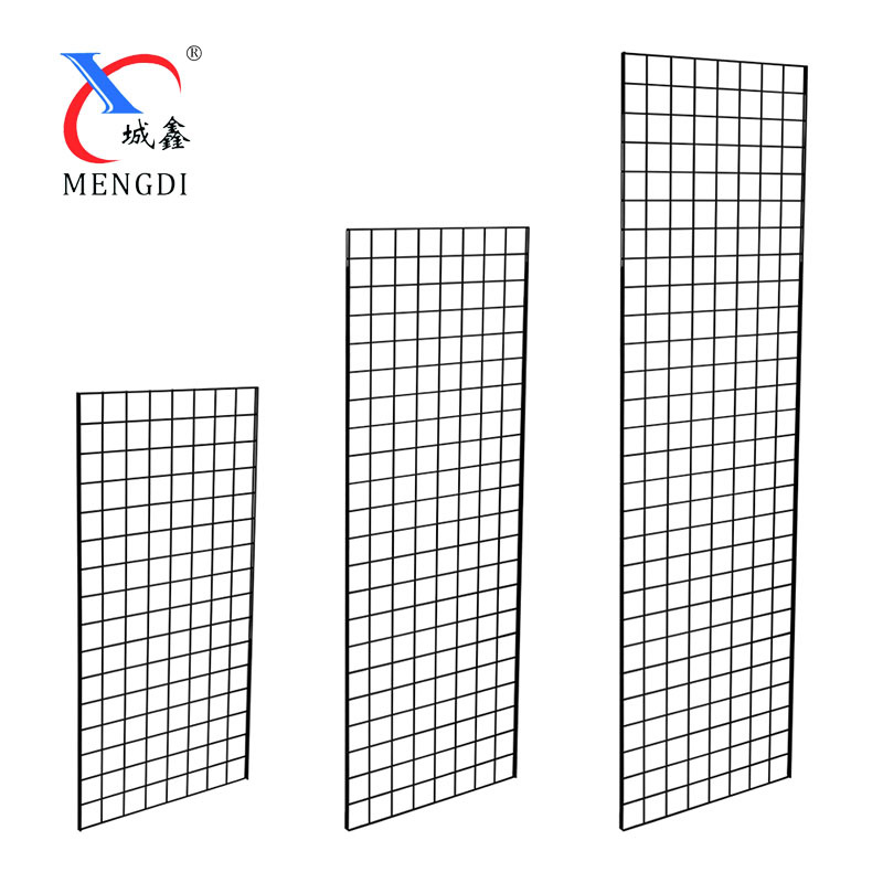 2'X6' good price factory Metal Black metal wire grid photo grid wall panel for home decoration