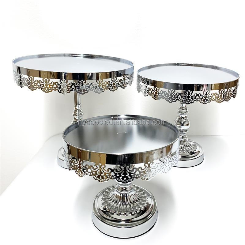 Wholesale cake stands wedding cake display holder wedding fruit dessert holder cake stand with dome silver crystal cupcake plate