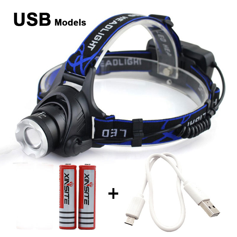 Hot Sells Outdoor Headlight Waterproof T6 Led 1000 Lumens 18650 Battery Camping Rechargeable Led Light Headlamp