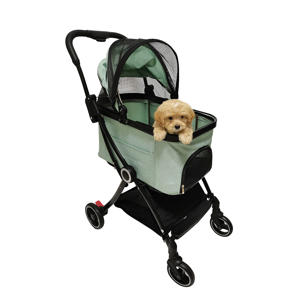 Luxury Customized Four Wheel Pet Stroller Outdoor Pet Carrier Trolley All Season Use Pet Cart For Dog