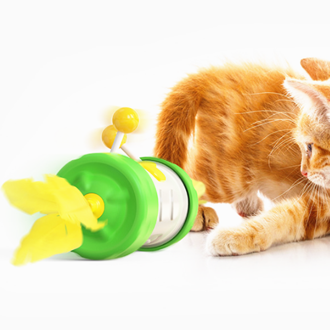 stock cat ball move up and down Interactive Toys Amazon cat toys happy funny feather teaser cat toy