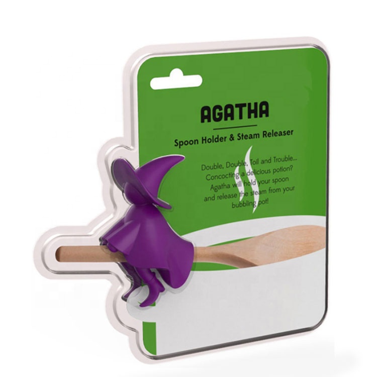 ODM/OEM 3,35 и 1,89 дюймовая силиконовая подставка для ложки Witch Agatha-не содержит Бисфенол А, термостойкая кухонная утварь для гриля, держатель для посуды, паровое устройство
