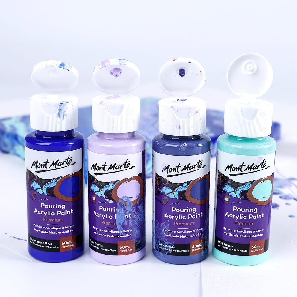 Mont Marte Pouring Acrylic 60ml 4pc - Ethereal Artist acrylic paint set