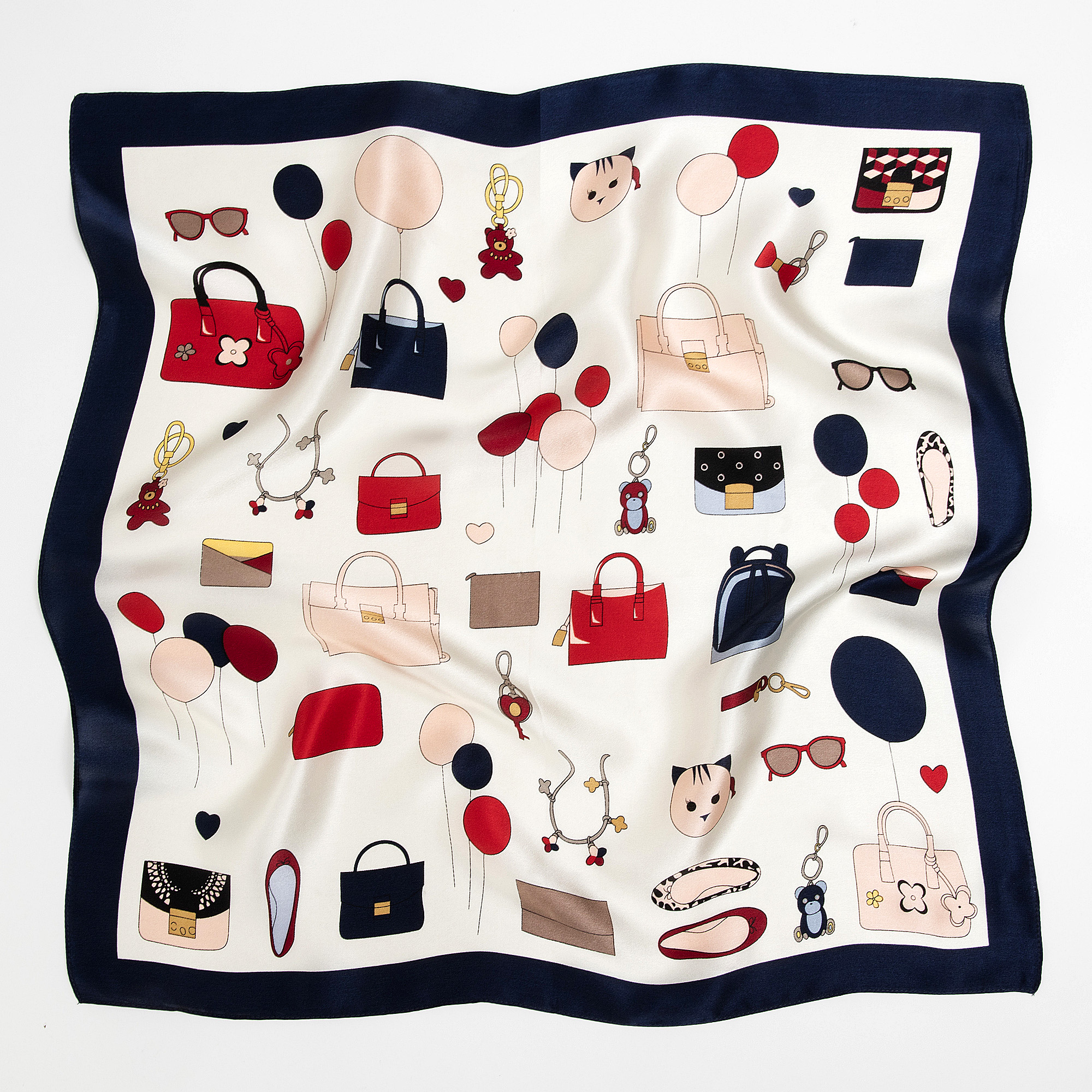Wholesale 53x53cm China Manufacturers Design Print Square Silk Satin Scarf For Women