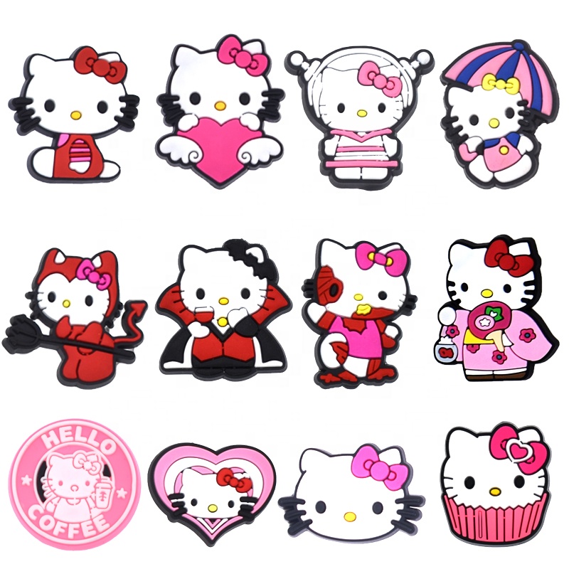 Симпатичные Подвески hello kitty, подвески для croc, красивые подвески hello kitty из резины