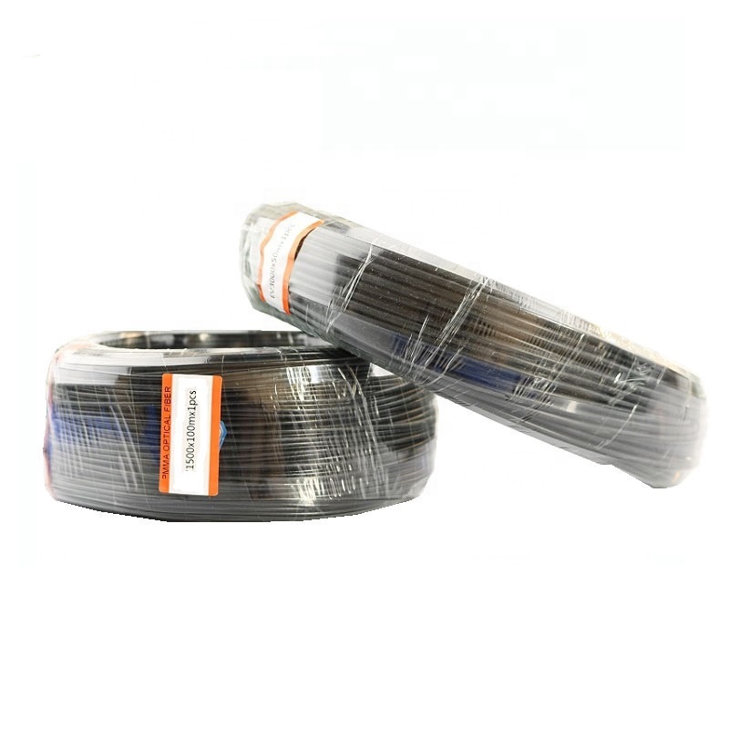 100mX High Quality Black Cover PMMA End Glow Plastic Optical Fiber Cable Inner Diameter 1~10mm For Light illumination