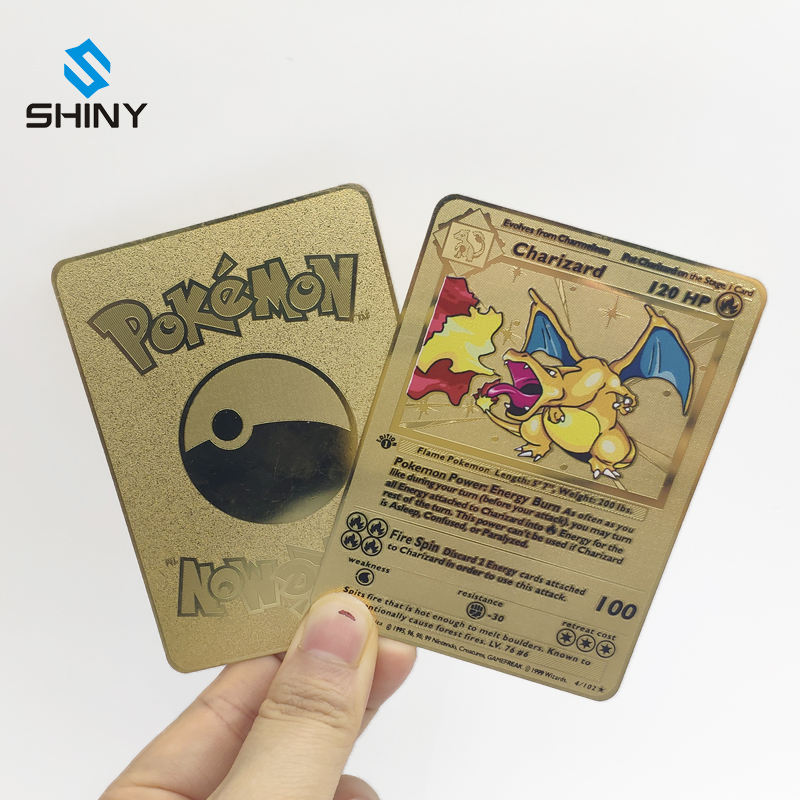 Чаризард, куриные, Venusaur из золотистого металла карты покемон 1st первый выпуск новых торговых карточная игра