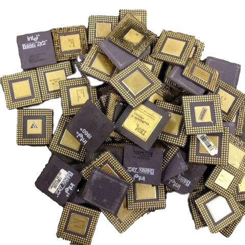 Available Used Ceramic CPU Processor and Motherboard Scraps for Recycling