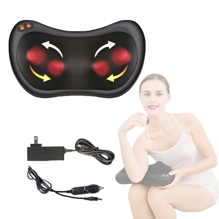 Car And Home Travel Shiatsu Shoulder Foot Back Neck Kneading Heating Relaxation Vibrator Massager Electric Massage Pillow