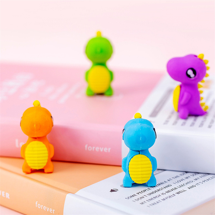 Cheap New School Products 2024 2024 China Export All School&office Stationery Items Trending Products Cartoon 3d Dinosaur Eraser Bulk Gift Set for Children Eraser for Children