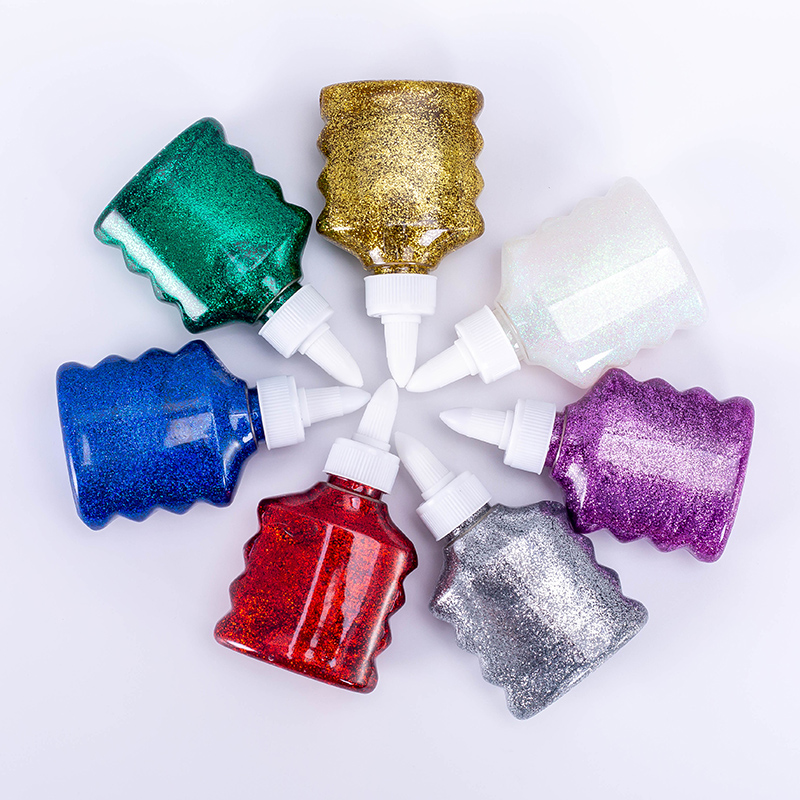 Amazon Brand TBC The Best Crafts Wholesale 90ml Glitter Glue in PET Material Bucket Glitter Glue for Crafting