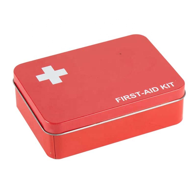 High Quality Multifunctional Square Tin Can With First aid kit Design Moistureproof Tinplate Box For Storage And Decoration
