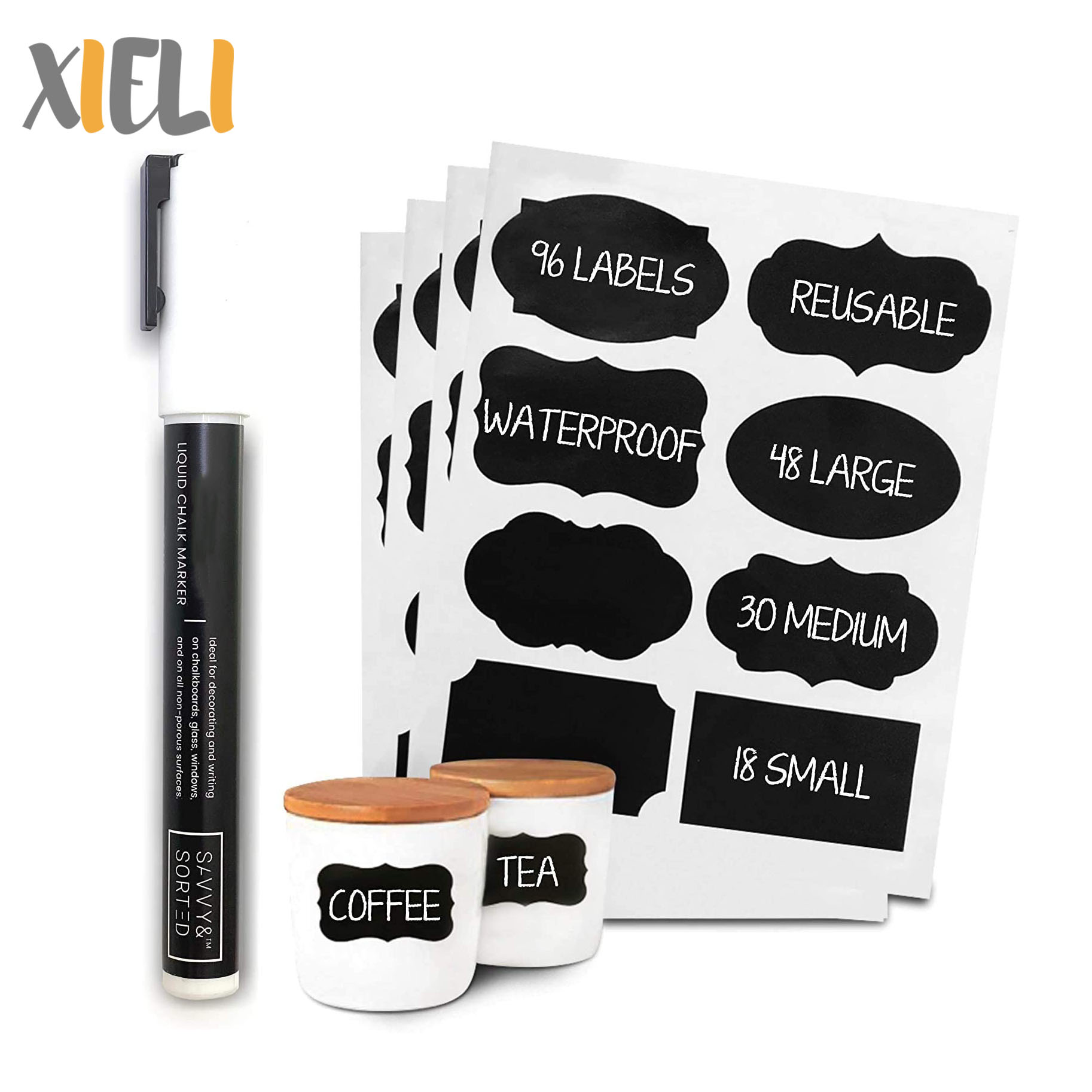 Free Erasable Chalk Pen Removable Waterproof Blackboard Sticker Label For Jars Glass Bottle