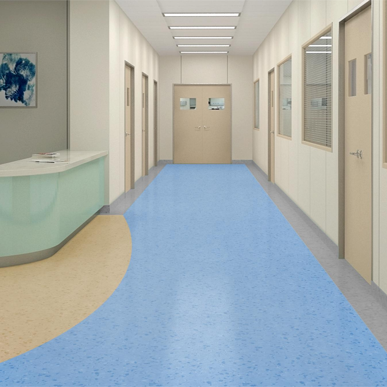 High-Quality 2MM Homogeneous Anti-Static PVC Vinyl Flooring Roll for Medical Environments
