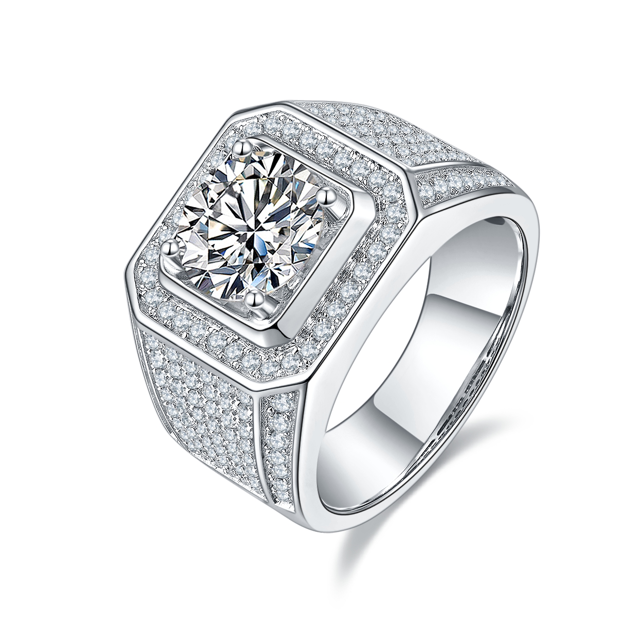 3Ct DEF цветное Moissanite бриллиантовое мужское кольцо из стерлингового серебра 925 пробы кольцо для помолвки