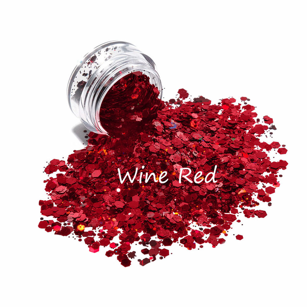 AGG Wine Red Holographic Butterfly Glitter for Lip Gloss