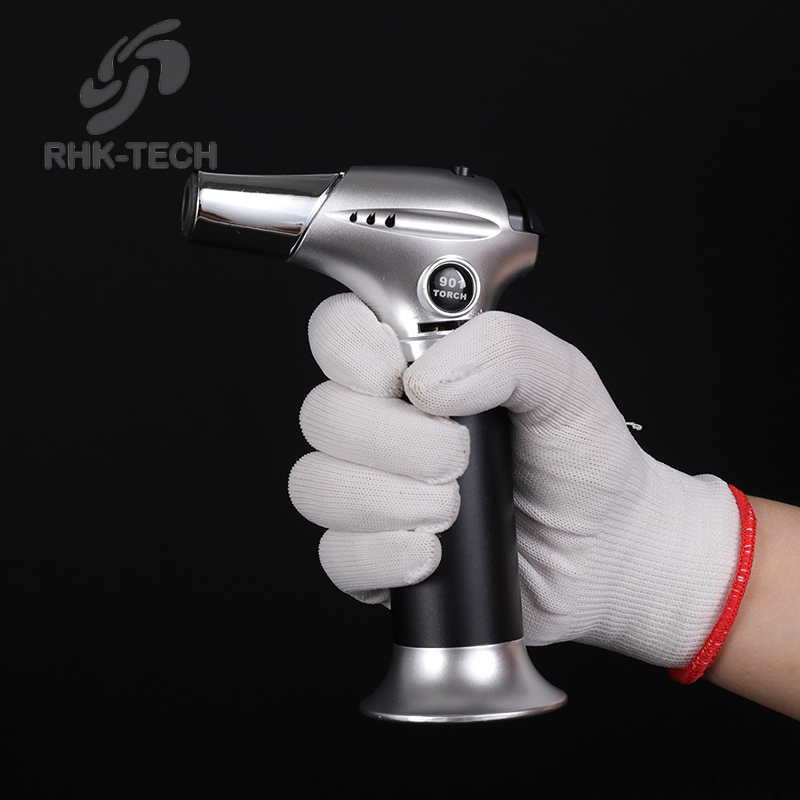 Зажигалка RHK для приготовления пищи на кухне, многоразовый газовый бутановый факел для барбекю, струйное пламя для рождественского подарка