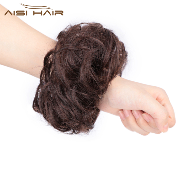 Синтетический шиньон Aisi Hair в виде пончика, коричневый шиньон, кудрявый шиньон, эластичная лента, резиновый шиньон для конского хвоста для женщин