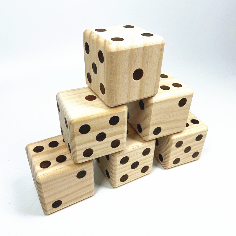 Customi Giant Yard Zee деревянные кубики 6 шт./компл. 3,5 дюйма с футляром для переноски игры