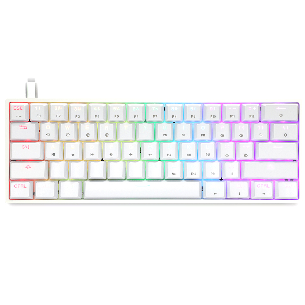 Хит продаж, игровая механическая клавиатура gk61 для настольного ПК rgb