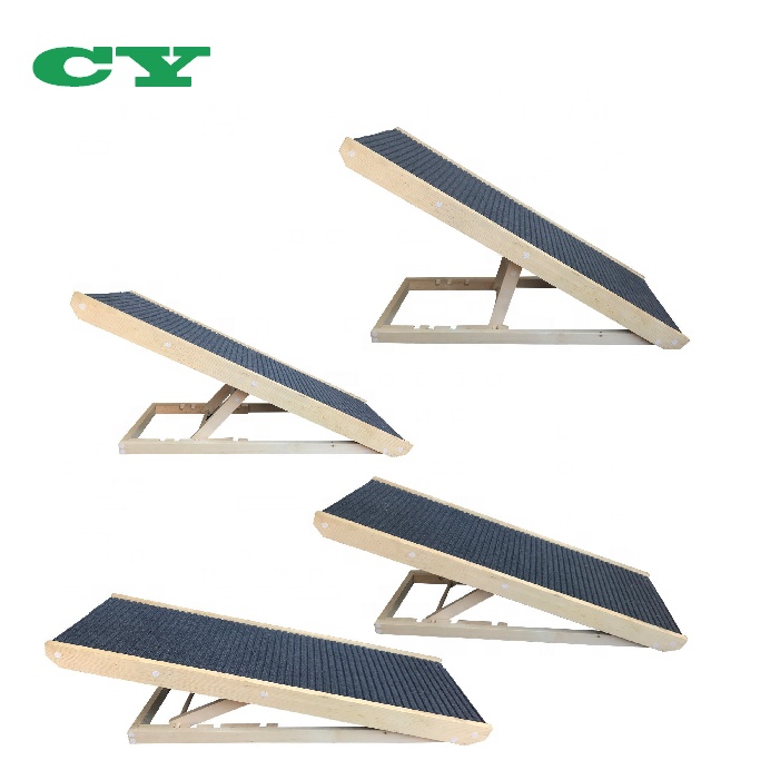Wooden Portable Pet Dog Ramp With Adjustable Heights