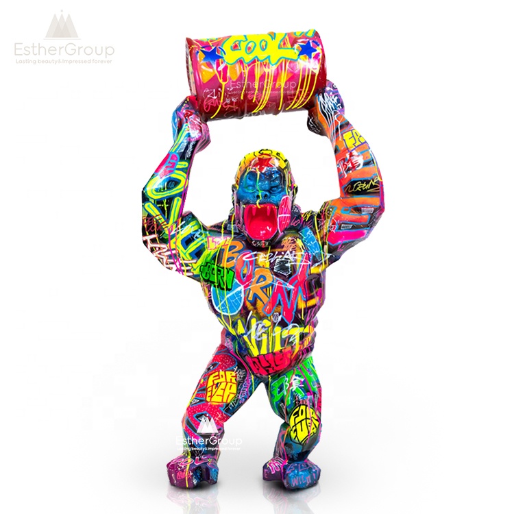Современное искусство диких животных в виде геометрических поп галерея King Kong toy Горилла статуя дикий Kong скульптура из смолы