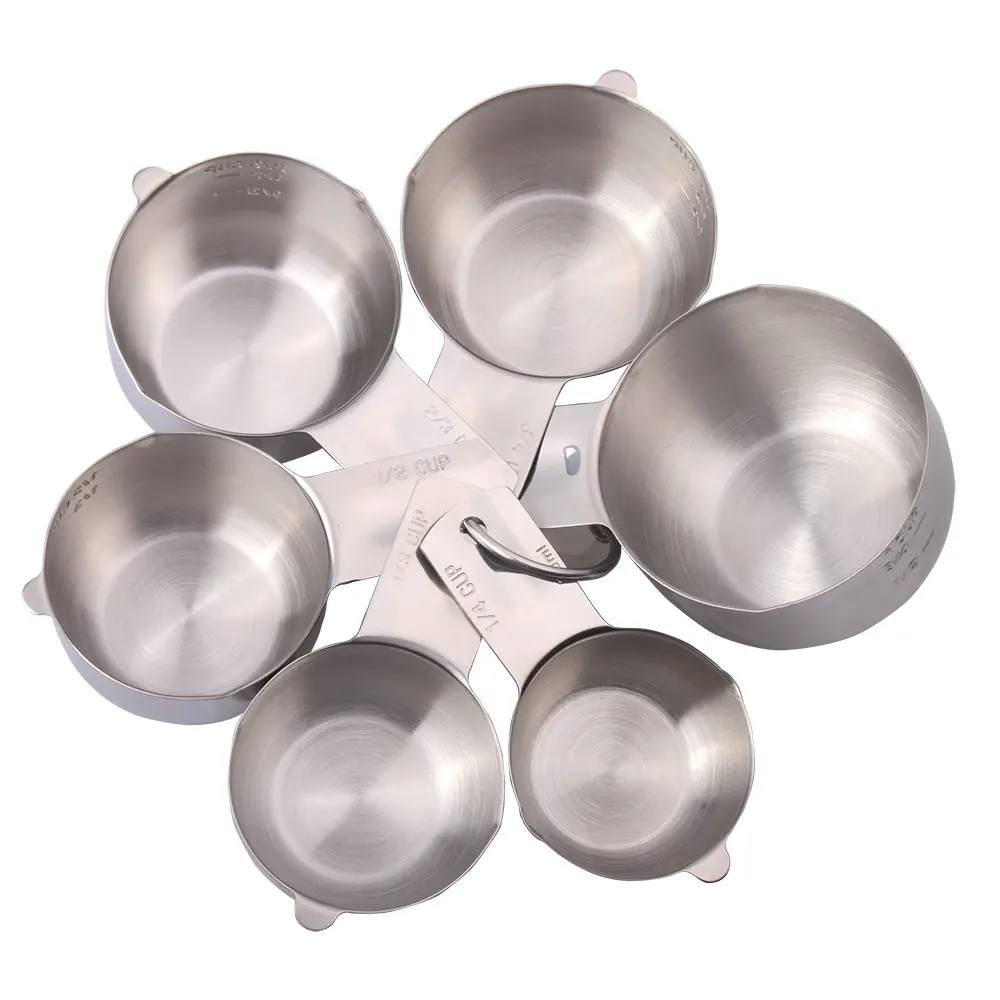 Promotion 6piece 20ml mini stainless steel measurement measuring scoop cups and spoons set