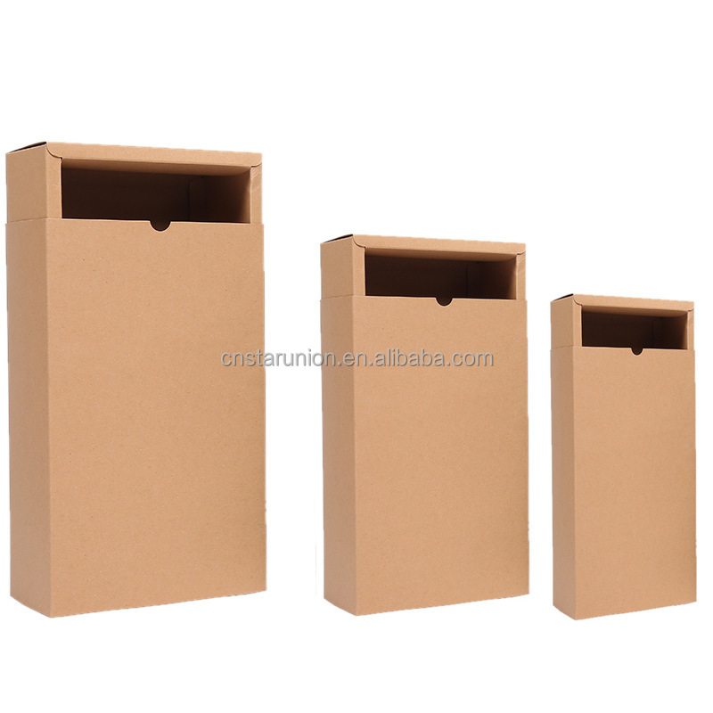 Custom Logo Brown Kraft Paper Drawer Box Gift Black Card Paper Folding Sliding Drawer Boxes Packaging For Nuts Dried Fruit