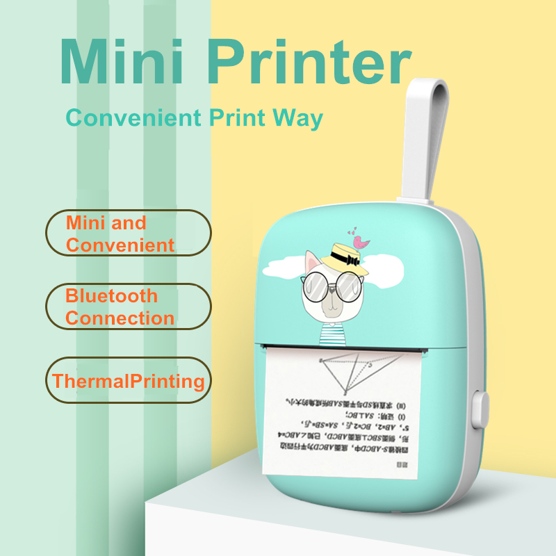 57mm Pocket Printer Mini Wireless Portable Mobile Printer Thermal Receipt Printer for Study Notes Journal Fun Work