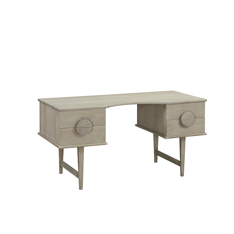 Scandinavian 50 style Midcentury minimalist solid oak european style office designer desk