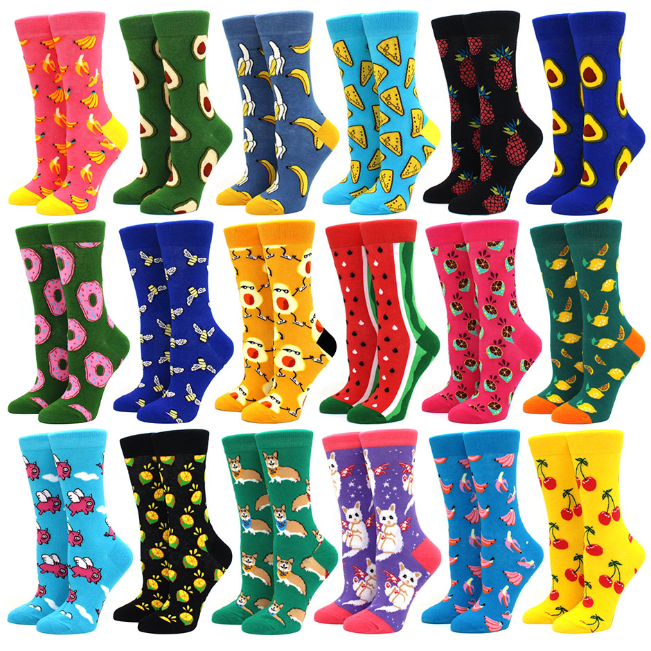 2023 New Design Happy Custom Animal Space Colorful Jacquard Sox Design Socks Funny Cotton Crew Winter Man Socks