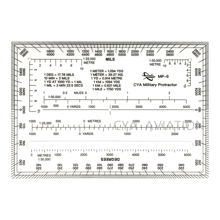 20 pcs/lot CYA MP-6 Military Map Protractor - Free Shipping
