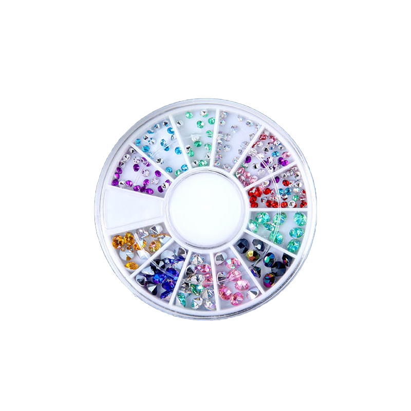 Rosalind acrylic diamond decoration 12 types optional spire rhinestones wholesale 3d shiny nail ornament with silver bottom