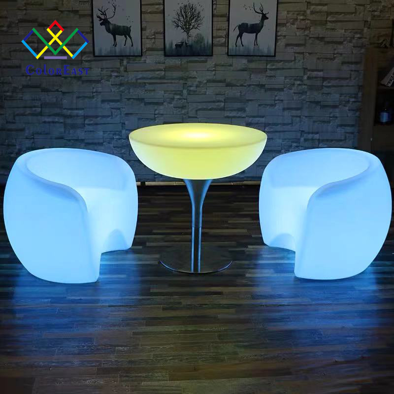 Modern Casual Style Table Set Luminous Dining Table And Chair CECT015 for Coffee Store