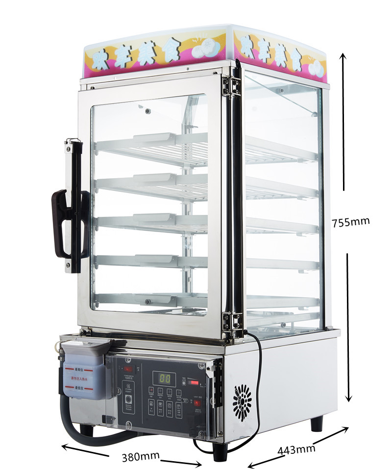 Restaurant Electric Countertop Chinese Food Bun Display Steamer Cabinet Machine