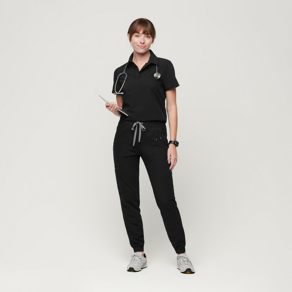 Everyday Scrub Set - Curved Scrub Polo Fashion for Women Ladies Nurse Scrubs Casual Woven Medical Uniforms Lab Coat for Hospital