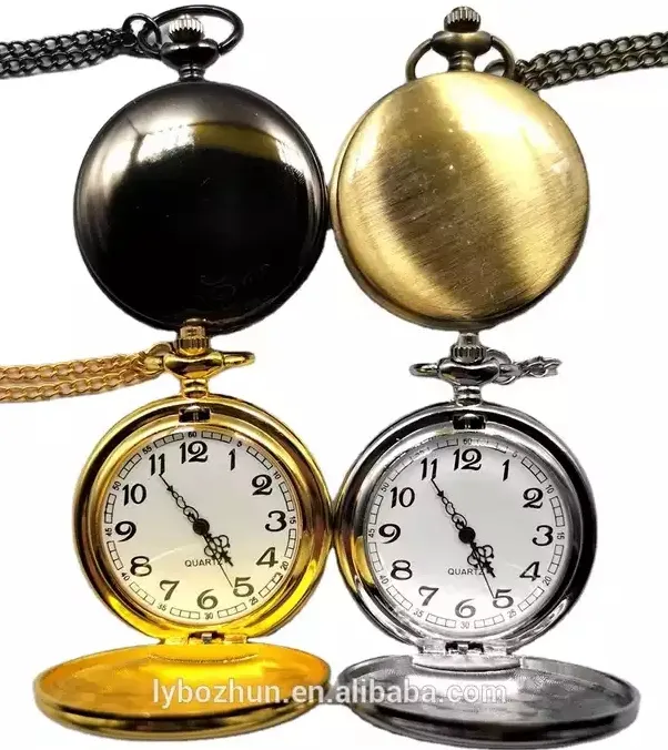 Wholesale Fashion Smooth And BrightRetro Two-faced Quartz Pocket Watches